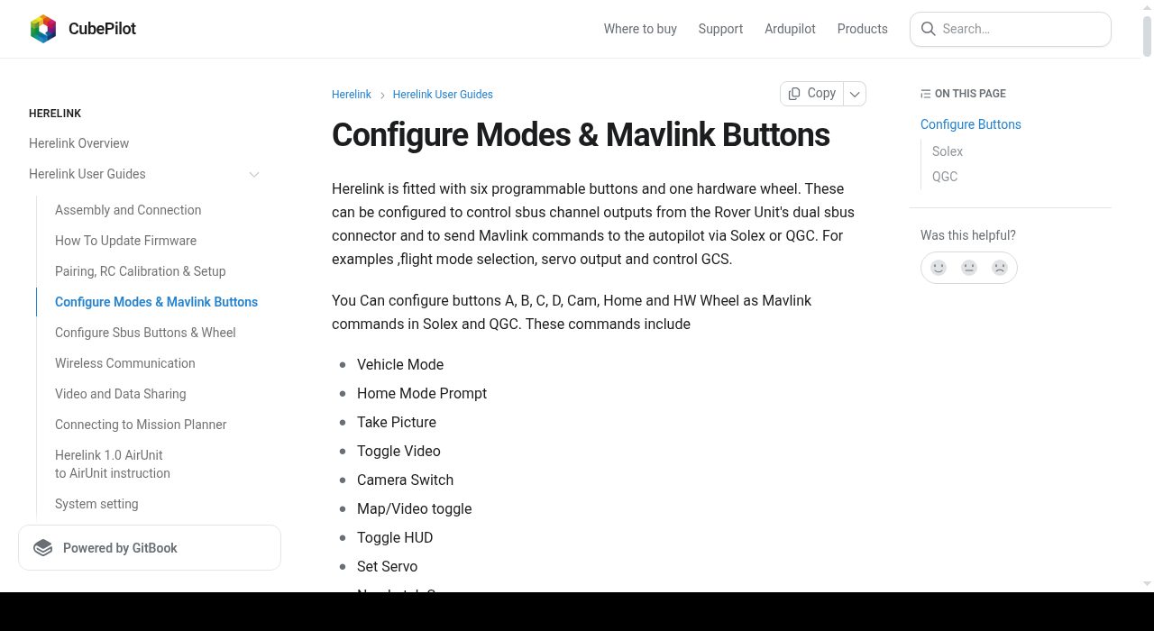 Herelink Configure Modes & MAVLink Buttons — cover