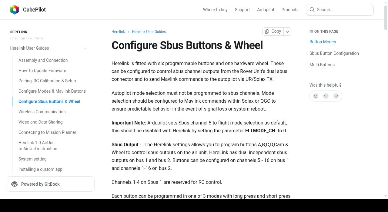 Herelink Configure SBUS Buttons & Wheel — cover