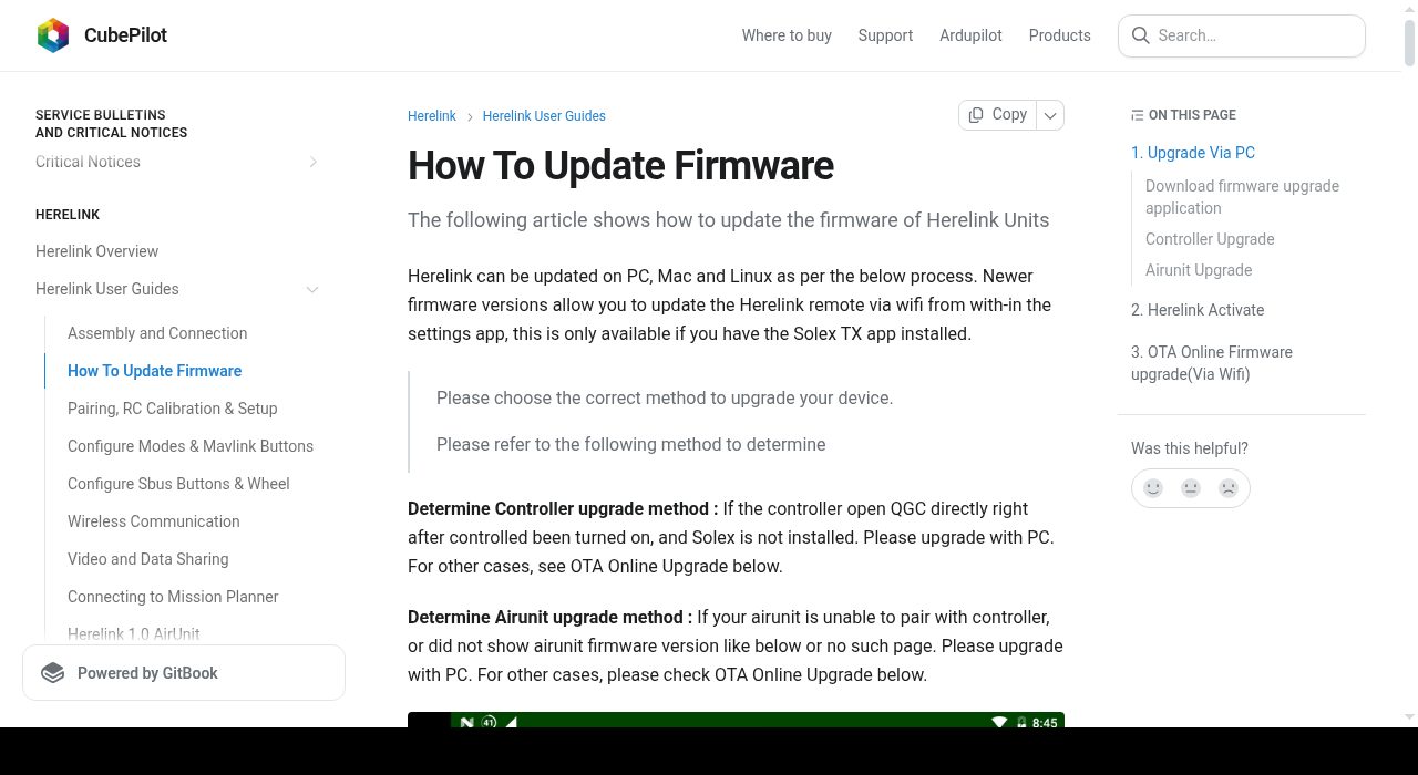 Herelink Firmware Upgrade Guide — cover