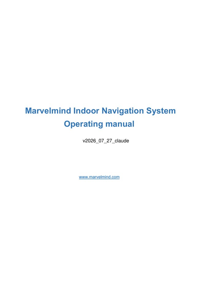 Marvelmind Navigation System Manual — cover page