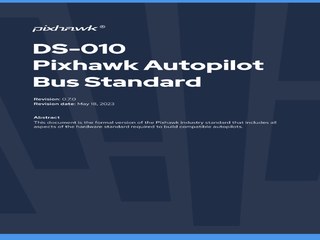 Pixhawk Autopilot Bus Standard (DS-010) — cover page