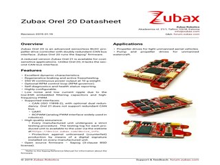 Zubax Orel 20 Datasheet — cover page